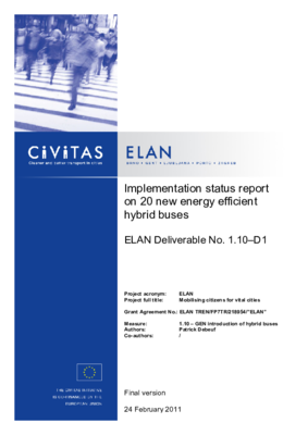 Implementation status report on 20 new energy efficient hybrid buses