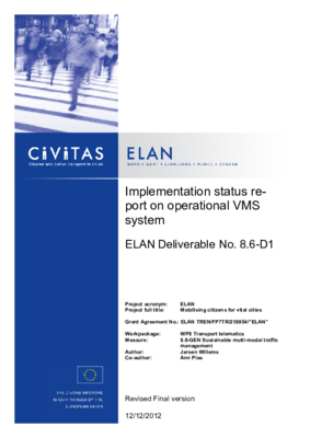 Implementation status report on operational VMS system