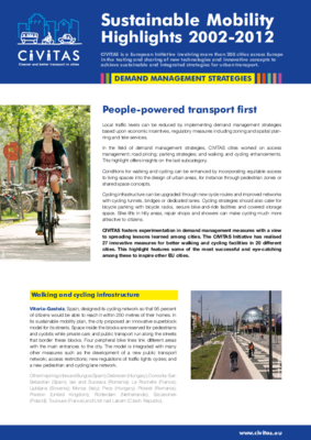 CIVITAS Highlight on walking and cycling enhancements