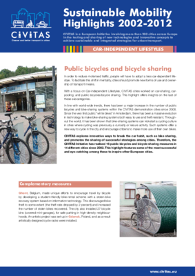 CIVITAS Highlight on public bikes and bike sharing