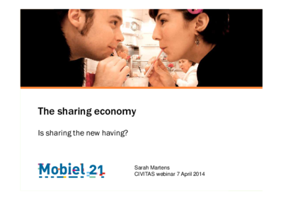 Key note speach by Sarah Martens 'Sharing economy'