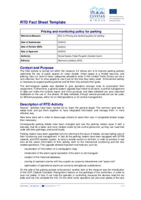 TD Fact Sheet Template - Pricing and monitoring policy for parking