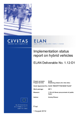 Implementation status report on hybrid vehicles