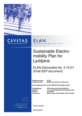 Sustainable Electromobility Plan for Ljubljana
