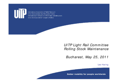Rolling stock maintenance - UITP