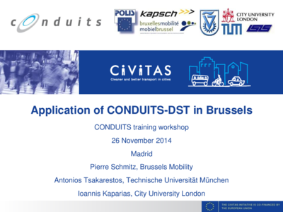 Training CONDUITS Case-study Brussels
