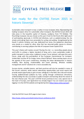 CIVITAS Forum 2015 a Lubiana, Slovenia