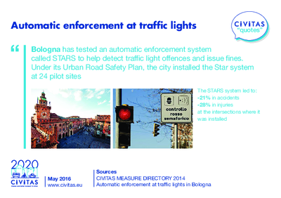 CIVITAS QUOTES: Automatic enforcement at traffic lights