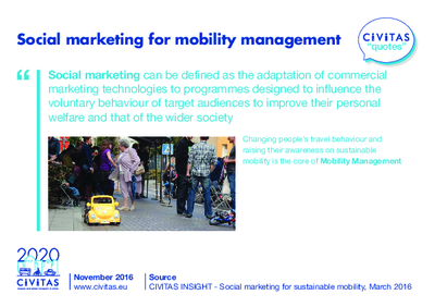 CIVITAS QUOTES: Social marketing for mobility management