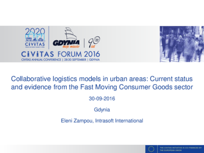 1. Collaborative logistics models in urban areas - E. Zampov