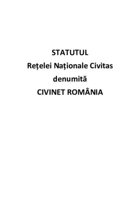 STATUTUL Rețelei Naționale CIVITAS denumită CIVINET ROMÂNIA