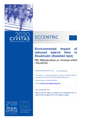 ECCENTRIC M2.4 - Environmental impact of reduced parking search times in Stockholm