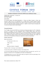 Call for Exhibitors and Sponsors to the 2013 CIVITAS Forum Conference in Brest