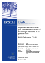 Implementation status report on the establishment of local freight networks in all partner cities