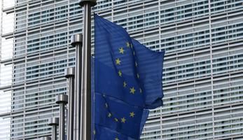 EU flags at the European Commission Berlaymont building