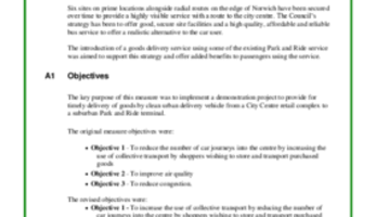 Measure Result - Goods deliveries to park and ride sites in Norwich
