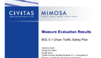 Measure Evaluation Results - BOL 5.1 Urban Traffic Safety Plan