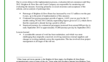 Measure Result - Multi-modal Ticketing in Brighton & Hove