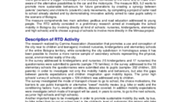 RTD Fact Sheet Template - SCHOOL MOBILITY IN BOLOGNA CITY RTD FACT SHEET