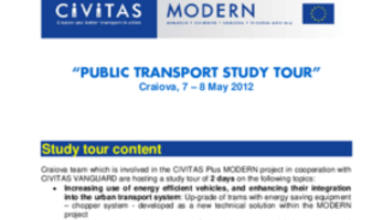 Craiova Study Tour Agenda