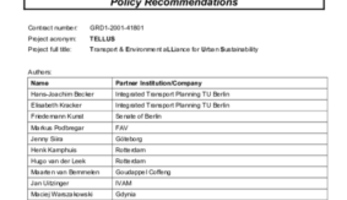 TELLUS - Policy Recommendations