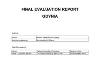 Evaluation report Gdynia (TELLUS)