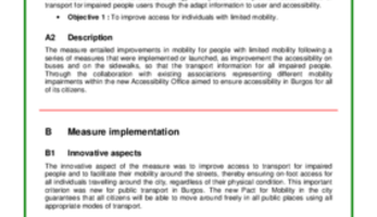 Measure Result - Access for mobility impaired people in Burgos