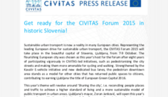 Get ready for the CIVITAS Forum 2015 in historic Slovenia!