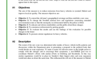 Full Evaluation Report - Extended environmental zone for heavy vehicle and enforcement