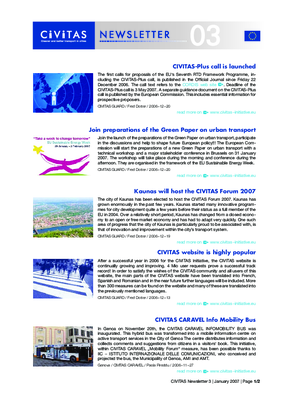 CIVITAS Newsletter No. 03 CIVITAS Newsletter No. 03