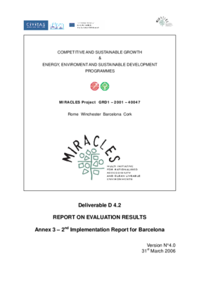 Implementation Report for Barcelona Implementation Report for Barcelona