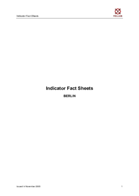 TELLUS Indicator Fact Sheets Berlin TELLUS Indicator Fact Sheets Berlin