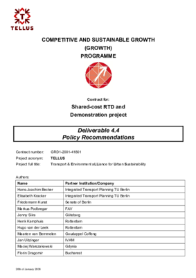 TELLUS policy recommendations