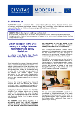 MODERN e-letter n.1