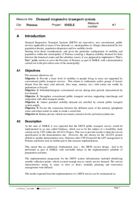Measure Result - Demand responsive transport system in Potenza Measure Result - Demand responsive transport system in Potenza