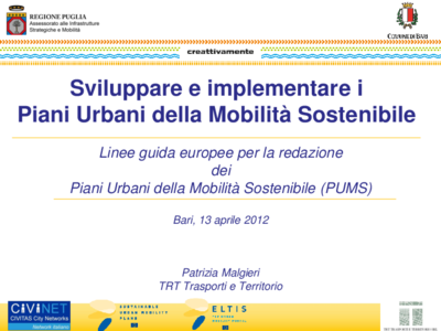 SUMP - Linee guida europee per la redazione dei Piani Urbani della Mobilità Sostenibile