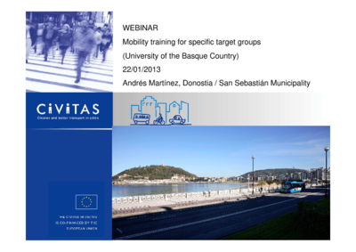Sustainable mobility for university students - City of Donostia-San Sebastian, Spain