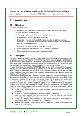 Measure Result - An integrated mobility plan for the Technical University of Krakow