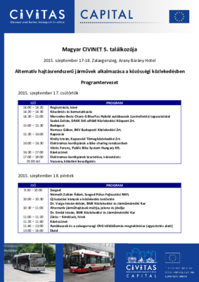 Magyar CIVINET 5. találkozója - Program Magyar CIVINET 5. találkozója - Program