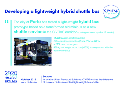 CIVITAS QUOTES: Developing a lightweight hybrid shuttle bus