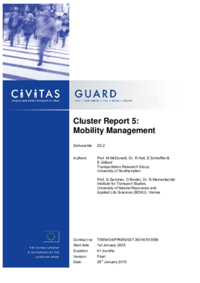 Cluster Report 5: Mobility Management Cluster Report 5: Mobility Management