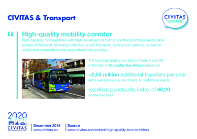 CIVITAS QUOTES: CIVITAS & Transport - High quality mobility corridor 