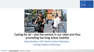Presentation by Klaus Bondam, CEO of Danish Cyclists Federation