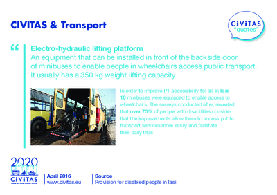 CIVITAS QUOTES: CIVITAS & Transport - Electro-hydraulic lifting platform