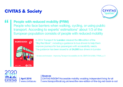 CIVITAS QUOTES: CIVITAS & Society - People with reduced mobility (PRM)