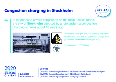 CIVITAS QUOTES: Congestion charging in Stockholm