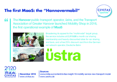 CIVITAS QUOTES: The first MaaS: the "Hannovermobil"