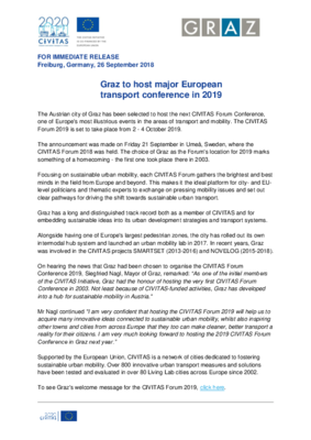 CIVITAS Forum 2019 Host Revealed - Press Release CIVITAS Forum 2019 Host Revealed - Press Release
