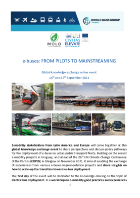 E-buses: From Pilots to Mainstreaming Agenda