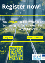 Register now for the webinar on 'Designing Safer Spaces: Best practices from CIVITAS Cities'